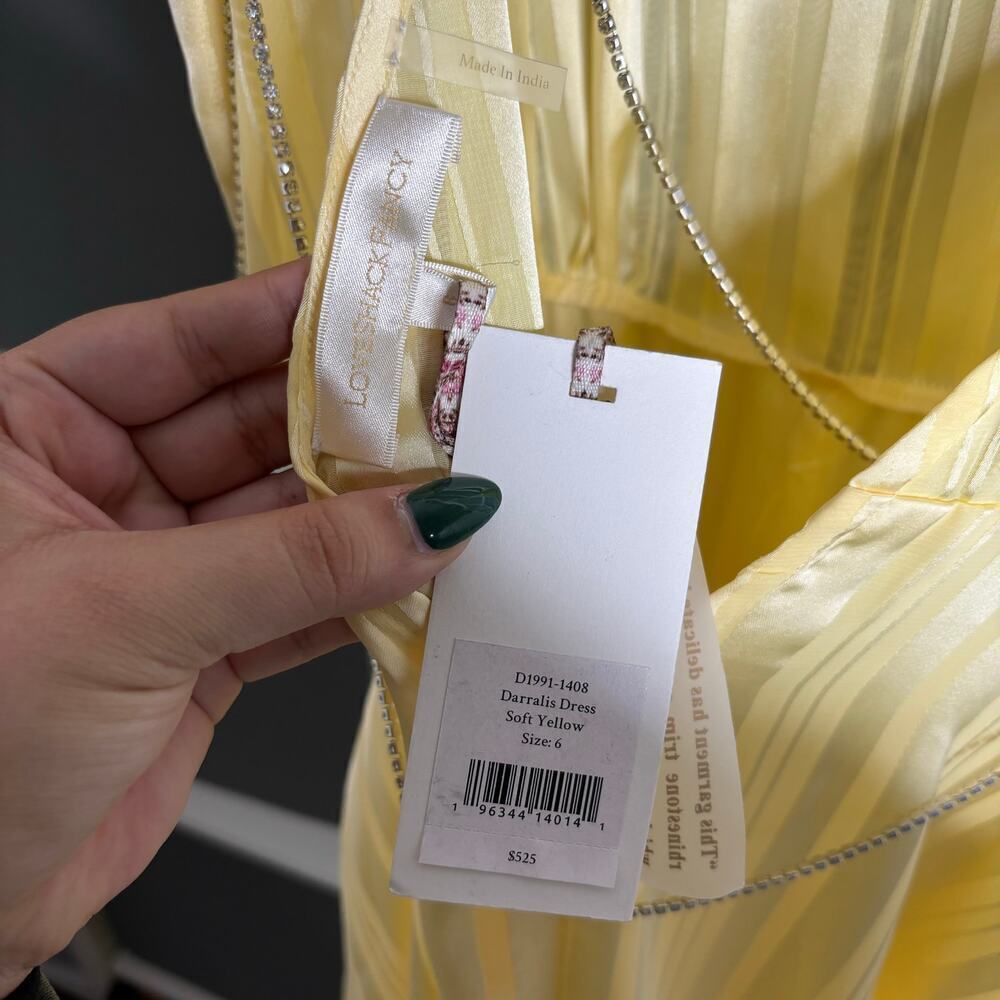 LoveShackFancy Darralis Maxi Dress Soft Yellow Size 6 - Picture 9 of 10